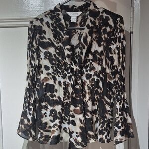 ALLISON TAYLOR- PRINT BLOUSE WITH FRONT TIE